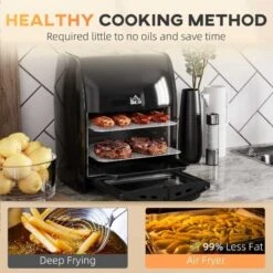 HOMCOM 1800W 12 Litre Air Fryer With Digital Display - Black - 800-149V70 -Kitchen Series Shop homcom 800149v70 information