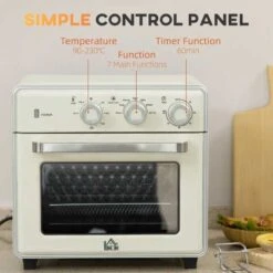 HOMCOM 1400W 20 Litre Mini Toaster Oven - Cream White - 800-152V70CW 9 HOMCOM 1400W 20 Litre Mini Toaster Oven - Cream White - 800-152V70CW -Kitchen Series Shop homcom 800152v70cw control panel
