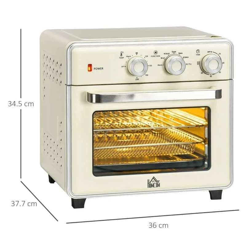 HOMCOM 1400W 20 Litre Mini Toaster Oven - Cream White - 800-152V70CW HOMCOM 1400W 20 Litre Mini Toaster Oven - Cream White - 800-152V70CW -Kitchen Series Shop homcom 800152v70cw dimensions