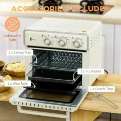 HOMCOM 1400W 20 Litre Mini Toaster Oven - Cream White - 800-152V70CW 10 HOMCOM 1400W 20 Litre Mini Toaster Oven - Cream White - 800-152V70CW -Kitchen Series Shop homcom 800152v70cw features1