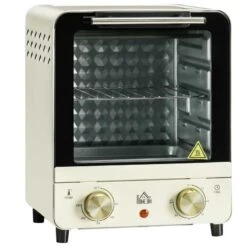 HOMCOM 1000W 15 Litre Mini Countertop Oven & Grill - Cream White - 800-153V70CW -Kitchen Series Shop homcom 800153v70cw
