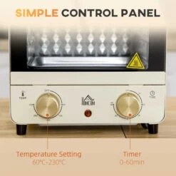 HOMCOM 1000W 15 Litre Mini Countertop Oven & Grill - Cream White - 800-153V70CW -Kitchen Series Shop homcom 800153v70cw control panel