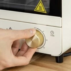 HOMCOM 1000W 15 Litre Mini Countertop Oven & Grill - Cream White - 800-153V70CW -Kitchen Series Shop homcom 800153v70cw dial