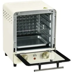 HOMCOM 1000W 15 Litre Mini Countertop Oven & Grill - Cream White - 800-153V70CW -Kitchen Series Shop homcom 800153v70cw door open