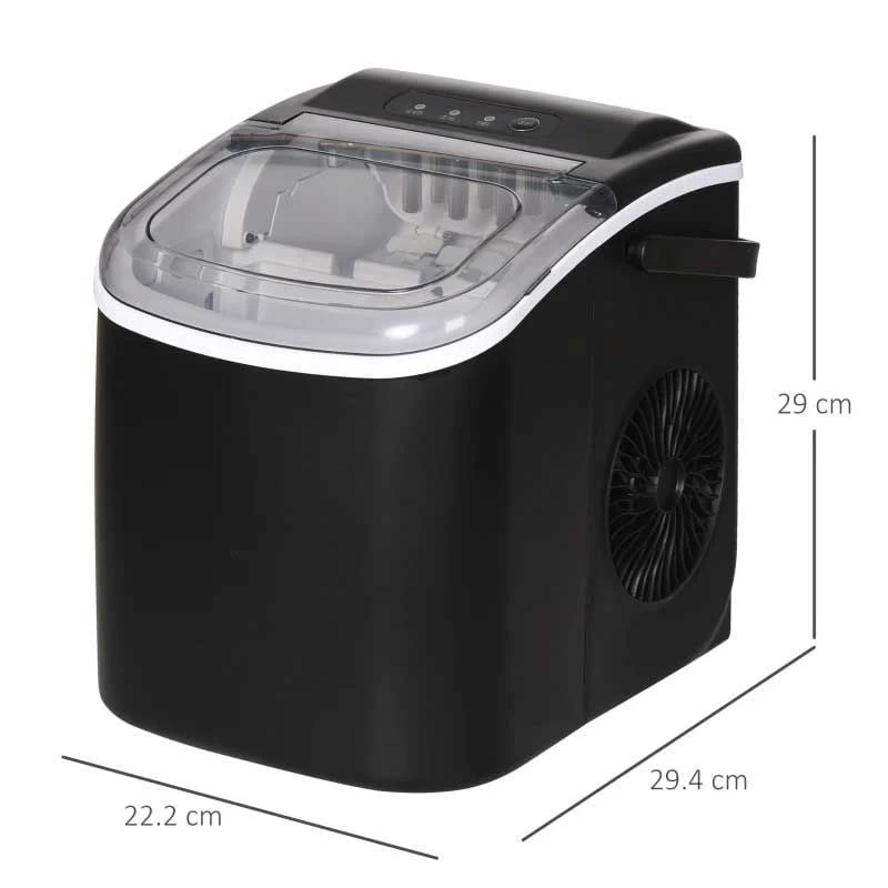 HOMCOM 12 kg Portable Countertop Ice Maker Machine - Black - 800-154V70BK HOMCOM 12 Kg Portable Countertop Ice Maker Machine - Black - 800-154V70BK -Kitchen Series Shop homcom 800154v70bk dimensions