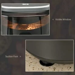 HOMCOM 1350W 6.5 Litre Family Size Air Fryer With Rapid Air Circulation - Grey - 800-164V70GY -Kitchen Series Shop homcom 800164v70gy features1