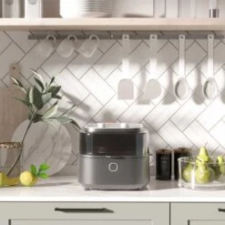 HOMCOM 1350W 6.5 Litre Family Size Air Fryer With Rapid Air Circulation - Grey - 800-164V70GY -Kitchen Series Shop homcom 800164v70gy lifestyle1