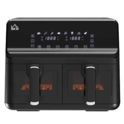 HOMCOM 2500W 8 Litre Family Size Air Fryer With Digital Display - Black - 800-166V70BK -Kitchen Series Shop homcom 800166v70bk front view 1