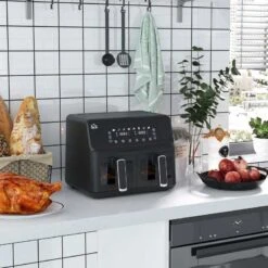 HOMCOM 2500W 8 Litre Family Size Air Fryer With Digital Display - Black - 800-166V70BK