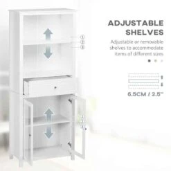 HOMCOM Tall Kitchen Cabinet Pantry Storage - White - 835-996V00WT -Kitchen Series Shop hoz88c188dd1c8d80.jpg