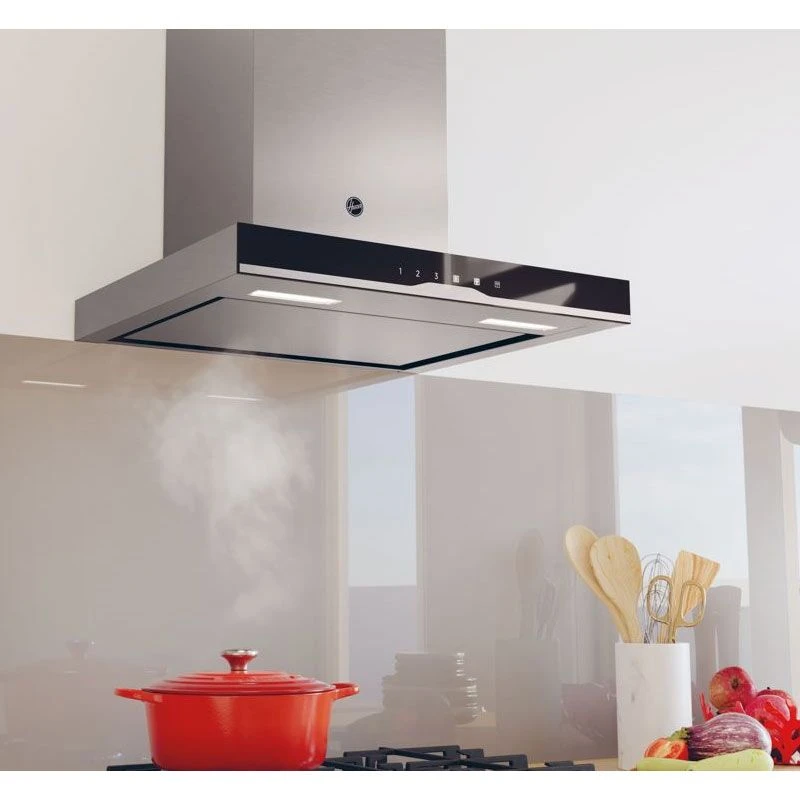 Hoover H500 HTS6CBK5XWIFI 60cm T-Shape Chimney Cooker Hood - Black Glass & Stainless Steel Hoover H500 HTS6CBK5XWIFI 60cm T-Shape Chimney Cooker Hood - Black Glass & Stainless Steel -Kitchen Series Shop