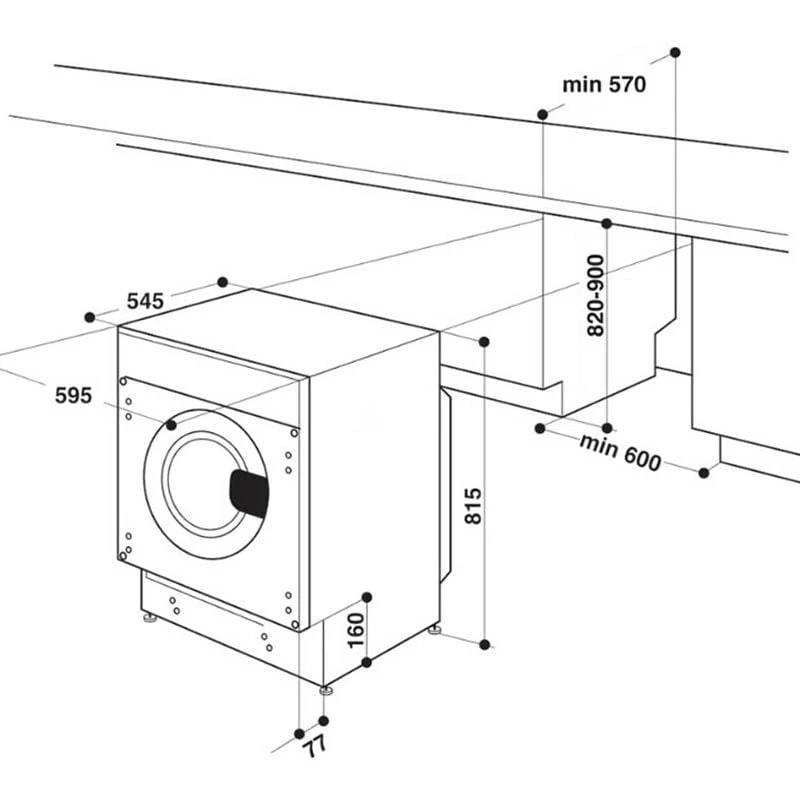Indesit BI WMIL 71252 UK N Built In 7kg 1200rpm Washing Machine - White - BI WMIL 71252 UK N Indesit BI WMIL 71252 UK N Built In 7kg 1200rpm Washing Machine - White - BI WMIL 71252 UK N -Kitchen Series Shop i n indesit biwmil71252ukn 9