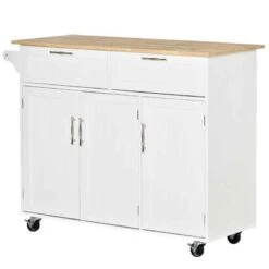 HOMCOM Kitchen Island Utility Cart - White - 801-204 -Kitchen Series Shop ijw78d17dc3f8ce99.jpg