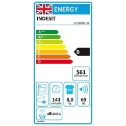 Indesit I2 D81W UK Free Standing 8kg Condenser Tumble Dryer - White -Kitchen Series Shop indesit i2d81w 2