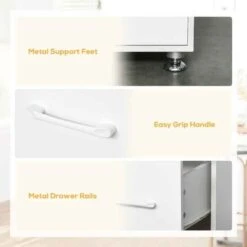 HOMCOM Modern Kitchen Cabinets With Storage - White - 835-341WT -Kitchen Series Shop jedb3618a5fb50a12.jpg