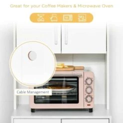 HOMCOM Modern Kitchen Cabinets With Storage - White - 835-341WT -Kitchen Series Shop jtq36618a5fb50a12.jpg