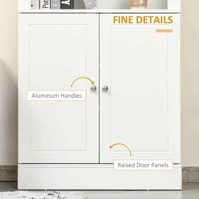 HOMCOM Freestanding Kitchen Unit with 6-Tier Shelving - White - 835-492WT HOMCOM Freestanding Kitchen Unit With 6-Tier Shelving - White - 835-492WT -Kitchen Series Shop jtyb10188ff96da41.jpg