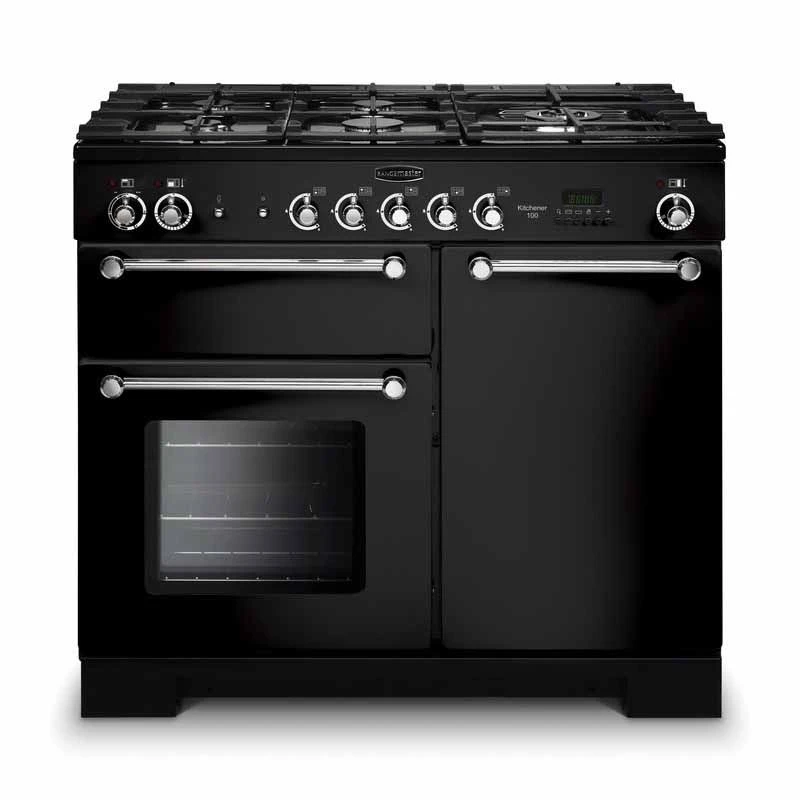 Rangemaster Kitchener 100 Natural Gas Cooker - Black - KCH100NGFBL/C Rangemaster Kitchener 100 Natural Gas Cooker - Black - KCH100NGFBL/C -Kitchen Series Shop k c kch100ngfblc