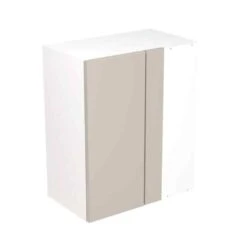 Kitchen Kit Slab 600mm Blind Corner Wall Cabinet - Super Gloss - Light Grey - Flatpacked - FKKF0216