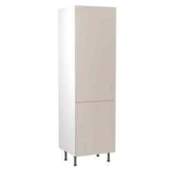 Kitchen Kit Slab 600mm Tall 70/30 Fridge/Freezer Housing - Super Gloss - Light Grey - Flatpacked - FKKF0222