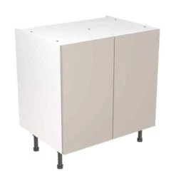 Kitchen Kit Slab 800mm Base Cabinet - Super Gloss - Light Grey - Flatpacked - FKKF0236