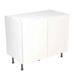 Kitchen Kit Slab 1000mm Base Cabinet - Ultra Matt - White - Flatpacked - FKKF0508