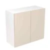 Kitchen Kit Slab 800mm Wall Cabinet - Ultra Matt - Cashmere - Flatpacked - FKKF0638 -Kitchen Series Shop k i kitchen kit fkkf0638