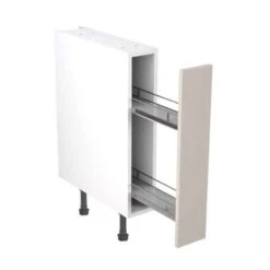 Kitchen Kit Slab 150mm Pull Out Base Cabinet - Ultra Matt - Light Grey - Flatpacked - FKKF0751