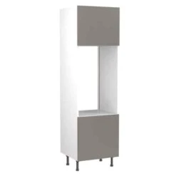 Kitchen Kit Slab 600mm Tall Double Oven Housing - Ultra Matt - Dust Grey - Flatpacked - FKKF0821