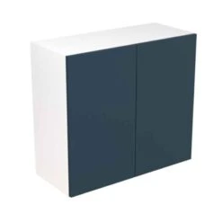 Kitchen Kit Slab 800mm Wall Cabinet - Ultra Matt - Indigo Blue - Flatpacked - FKKF1338