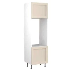 Kitchen Kit Shaker 600mm Tall Double Oven Housing - Ultra Matt - Cashmere - Flatpacked - FKKH0621