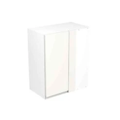 Kitchen Kit J-Pull 600mm Blind Corner Wall Cabinet - Super Gloss - White - Flatpacked - FKKJ0016