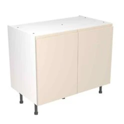 Kitchen Kit J-Pull 1000mm Base Cabinet - Super Gloss - Cashmere - Flatpacked - FKKJ0108
