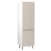 Kitchen Kit J-Pull 600mm Tall Larder Cabinet - Super Gloss - Light Grey - Flatpacked - FKKJ0234