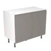 Kitchen Kit J-Pull 1000mm Base Cabinet - Super Gloss - Dust Grey - Flatpacked - FKKJ0308