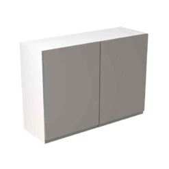 Kitchen Kit J-Pull 1000mm Wall Cabinet - Super Gloss - Dust Grey - Flatpacked - FKKJ0315