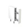 Kitchen Kit J-Pull 150mm Pull Out Base Cabinet - Ultra Matt - White - Flatpacked - FKKJ0551