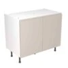 Kitchen Kit J-Pull 1000mm Base Cabinet - Ultra Matt - Light Grey - Flatpacked - FKKJ0708 -Kitchen Series Shop k i kitchen kit fkkj0708