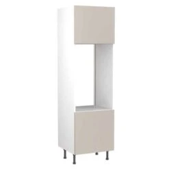 Kitchen Kit Value Slab 600mm Tall Double Oven Housing - Standard Matt - Light Grey - Flatpacked - FKKM1221