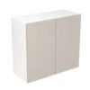 Kitchen Kit Value Slab 800mm Wall Cabinet - Standard Matt - Light Grey - Flatpacked - FKKM1238
