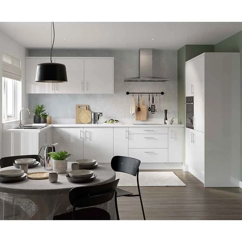 Kitchen Kit Rigid Slab 800mm Wall Cabinet - Super Gloss - White - Pre-Assembled - RKKF0038 Kitchen Kit Rigid Slab 800mm Wall Cabinet - Super Gloss - White - Pre-Assembled - RKKF0038 -Kitchen Series Shop k i kitchen kit rkkf0038 lifestyle