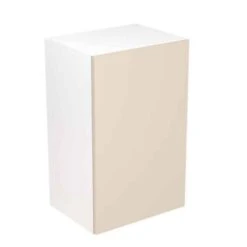 Kitchen Kit Rigid Slab 450mm Wall Cabinet - Super Gloss - Cashmere - Pre-Assembled - RKKF0140