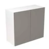 Kitchen Kit Rigid Slab 800mm Wall Cabinet - Super Gloss - Dust Grey - Pre-Assembled - RKKF0338