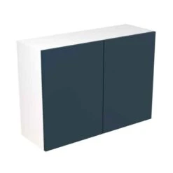 Kitchen Kit Rigid Slab 1000mm Wall Cabinet - Ultra Matt - Indigo Blue - Pre-Assembled - RKKF1315