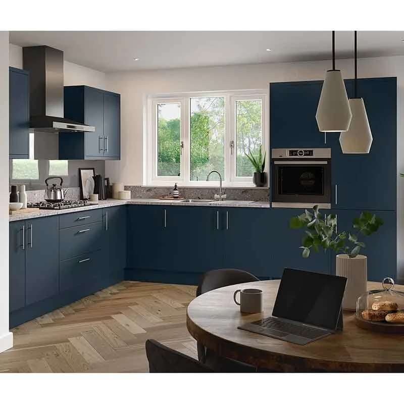 Kitchen Kit Rigid Slab 1000mm Wall Cabinet - Ultra Matt - Indigo Blue - Pre-Assembled - RKKF1315 Kitchen Kit Rigid Slab 1000mm Wall Cabinet - Ultra Matt - Indigo Blue - Pre-Assembled - RKKF1315 -Kitchen Series Shop k i kitchen kit rkkf1315 lifestyle