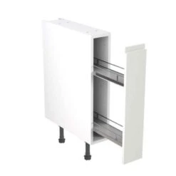 Kitchen Kit Rigid J-Pull 150mm Pull Out Base Cabinet - Super Gloss - White - Pre-Assembled - RKKJ0051