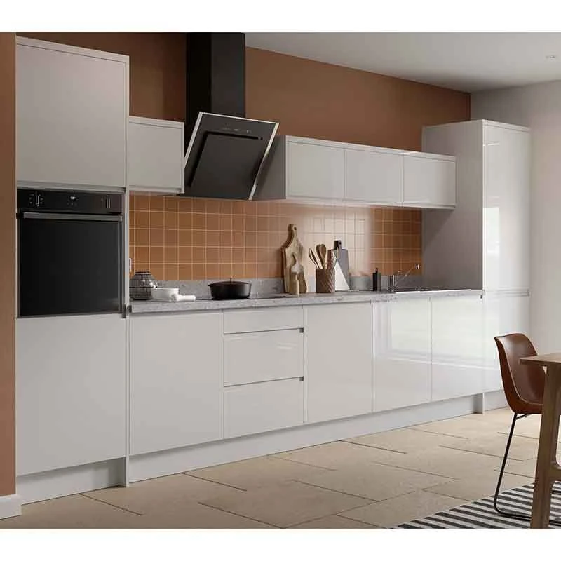 Kitchen Kit Rigid J-Pull 800mm Wall Cabinet - Super Gloss - Light Grey - Pre-Assembled - RKKJ0238 Kitchen Kit Rigid J-Pull 800mm Wall Cabinet - Super Gloss - Light Grey - Pre-Assembled - RKKJ0238 -Kitchen Series Shop k i kitchen kit rkkj0238 lifestyle