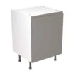 Kitchen Kit Rigid J-Pull 600mm Base Cabinet - Super Gloss - Dust Grey - Pre-Assembled - RKKJ0304