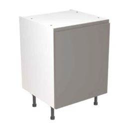 Kitchen Kit Rigid J-Pull 600mm Base Cabinet - Super Gloss - Dust Grey - Pre-Assembled - RKKJ0304