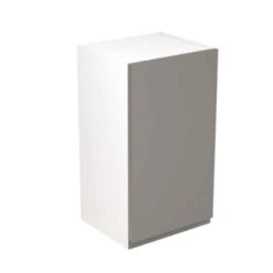 Kitchen Kit Rigid J-Pull 400mm Wall Cabinet - Super Gloss - Dust Grey - Pre-Assembled - RKKJ0312